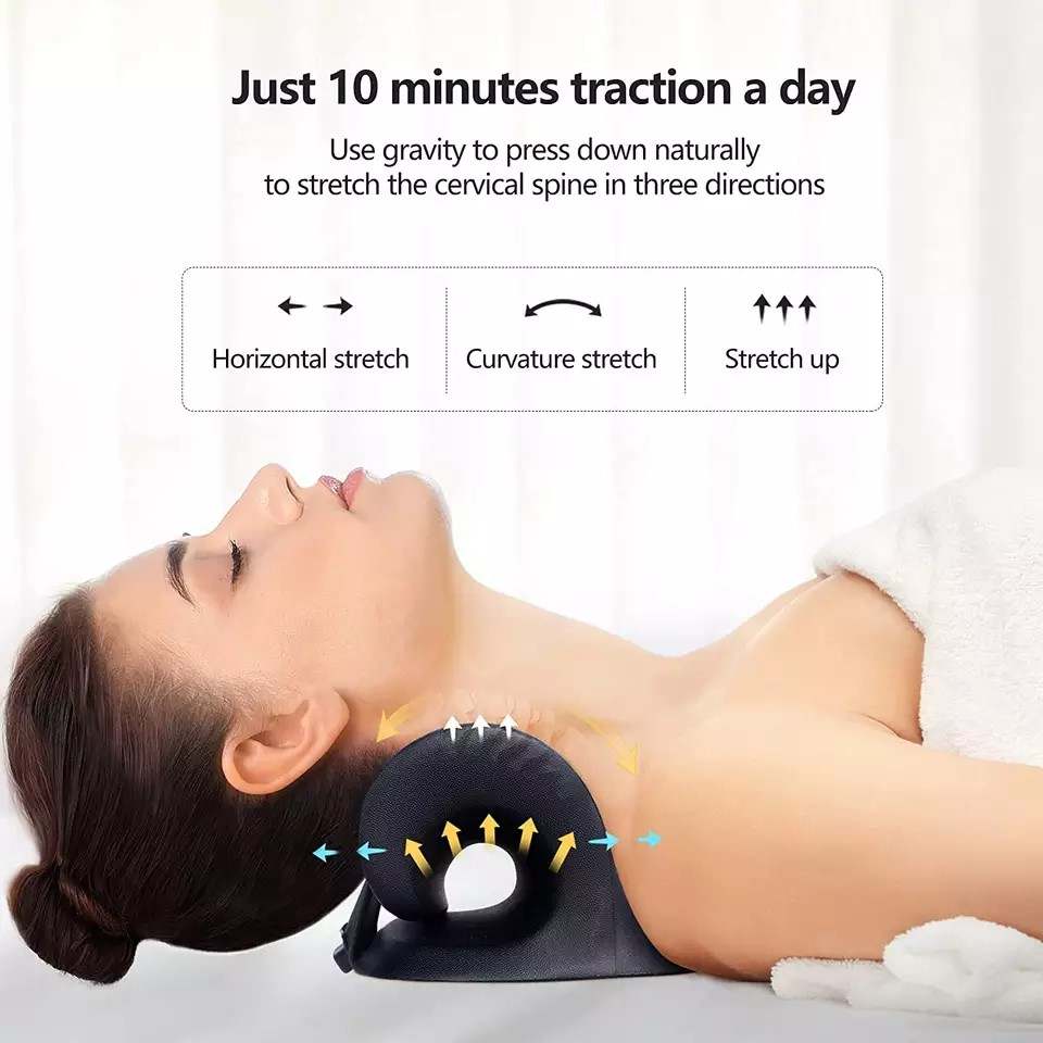 Neck and Shoulder Relaxer, Cervical Traction Device with Heating Pad