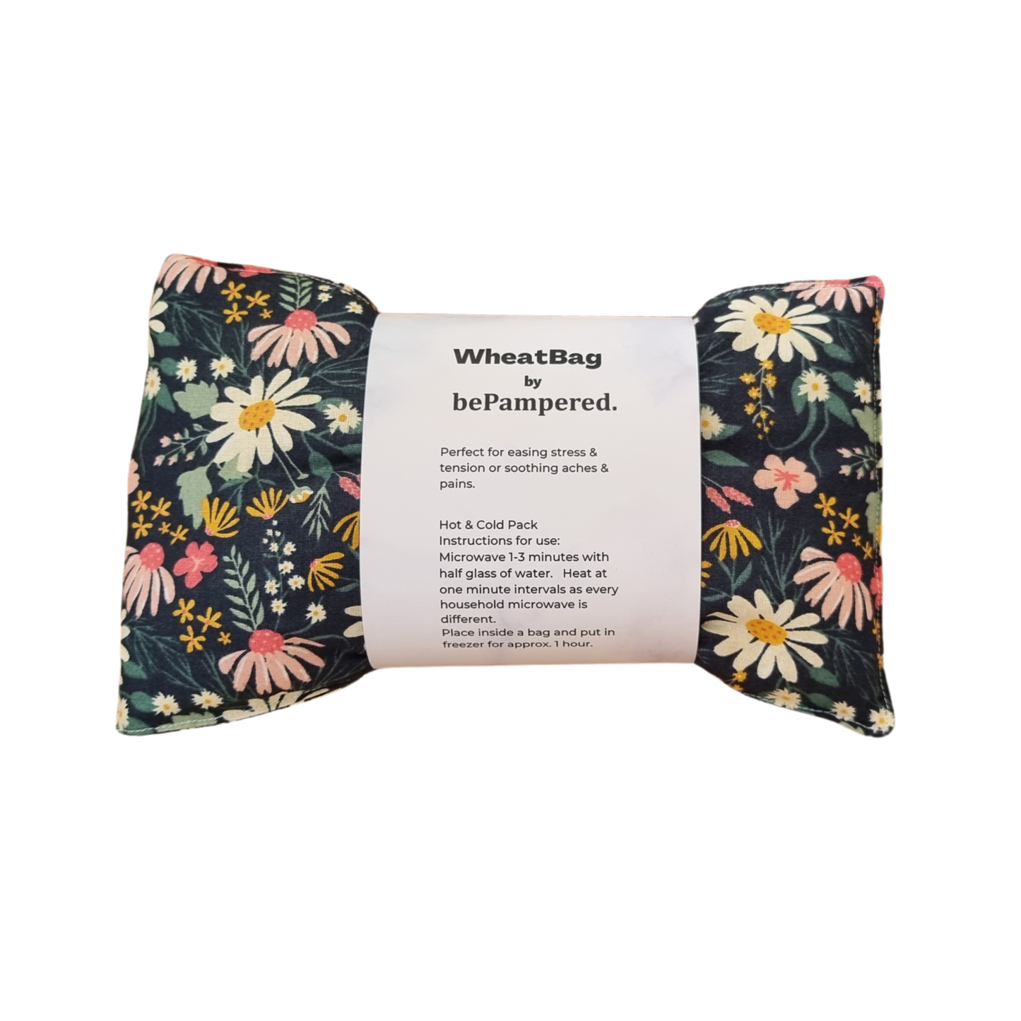 X-Large Wheat Bag - Dark Green Floral