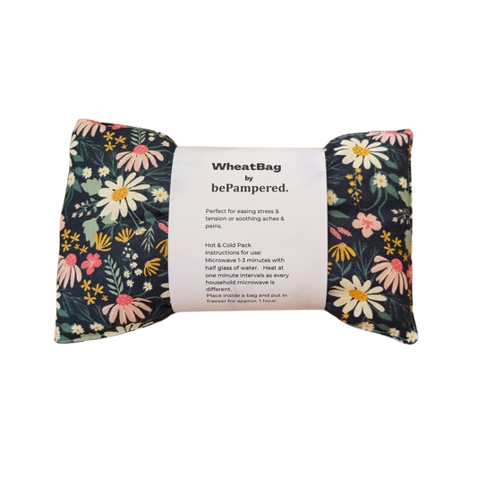 X-Large Wheat Bag - Dark Green Floral