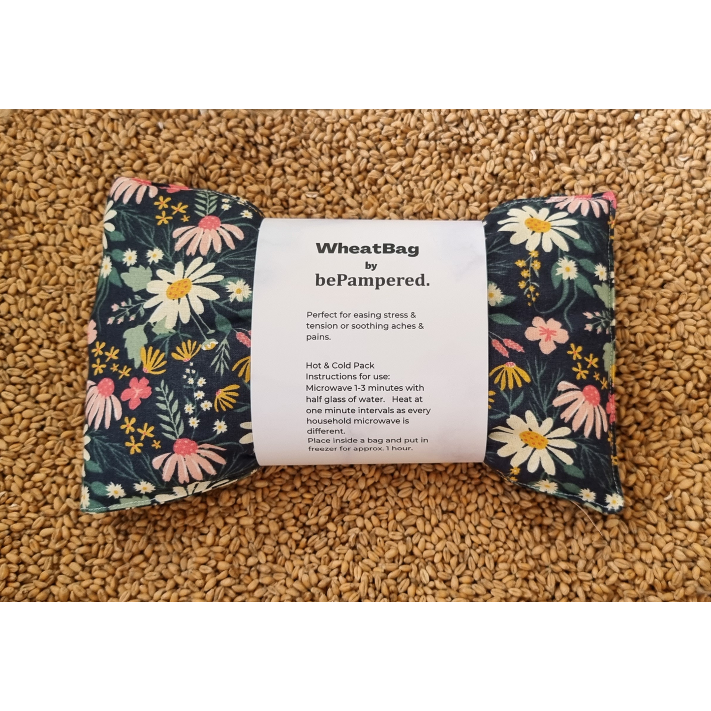 X-Large Wheat Bag - Dark Green Floral