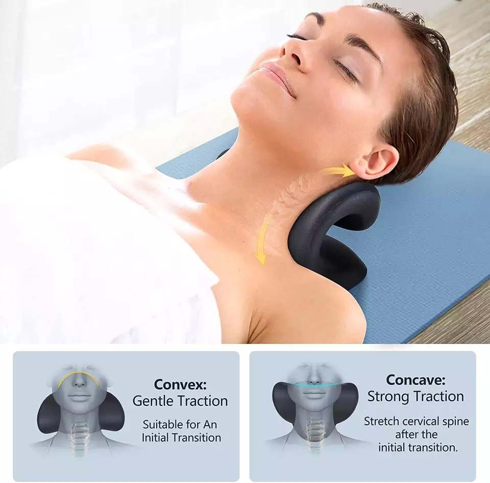 Neck and Shoulder Relaxer, Cervical Traction Device with Heating Pad